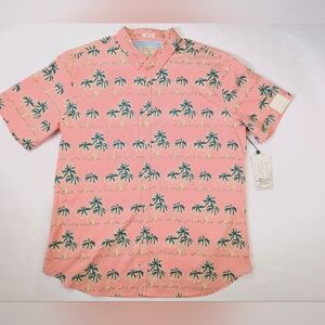 Colours Alexander Julian Men’s Palm Tree Button-Down 2XL Peak Pink Green NWT